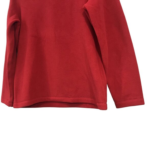 Lands End Red Long Sleeve Fleece Pullover Crewneck Sweater Women S 6-8 - Picture 5 of 7